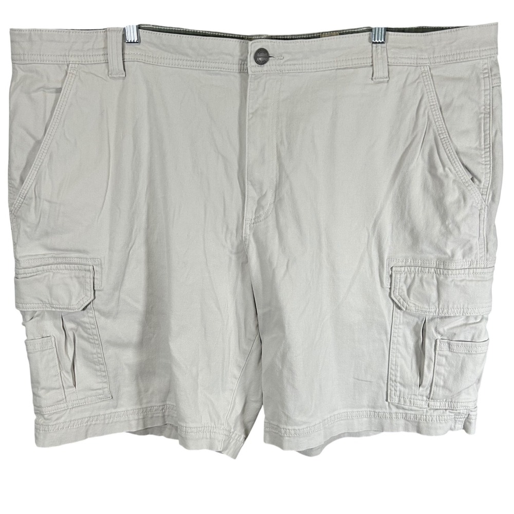 Redhead Mens Size 46 Tan Khaki Cotton Stretch Multi Pocket Cargo Shorts